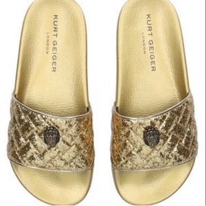 Gold Kurt Geiger Slides Size 11